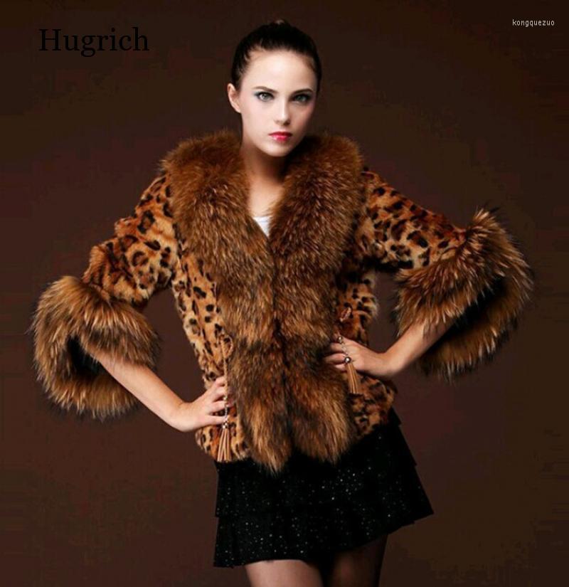 

Women's Fur Winter Jacket Fake Grass Short Women's Coat Leopard, 35cm