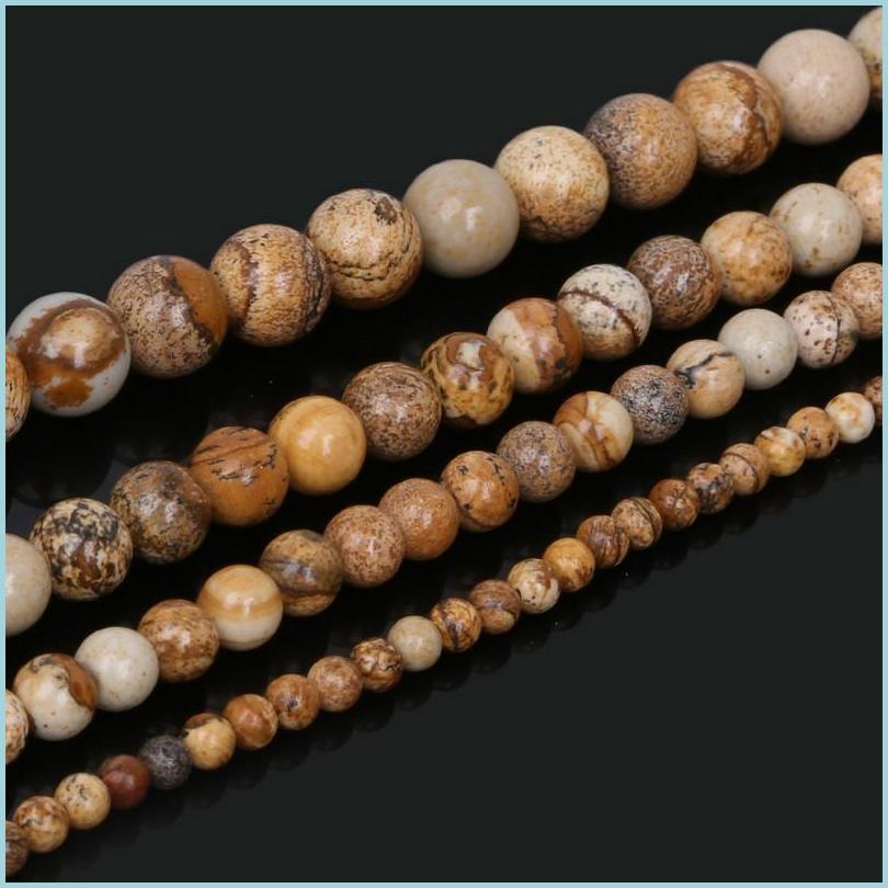 

Other 8Mm 15/Strand Round Natural Stone Picture Loose Spacer Beads 4Mm 6Mm 10Mm For Diy Bracelet Necklace Jewelry Making Drop Deliver Dhvzh