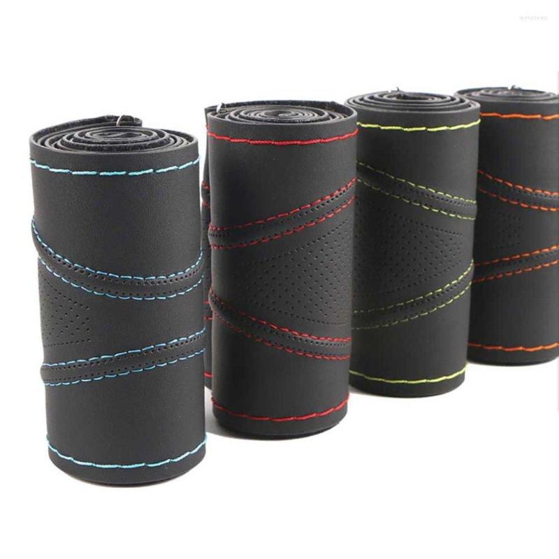 

Steering Wheel Covers Durable Microfiber Leather Cover Sports Hand-sewn Automobile Parts
