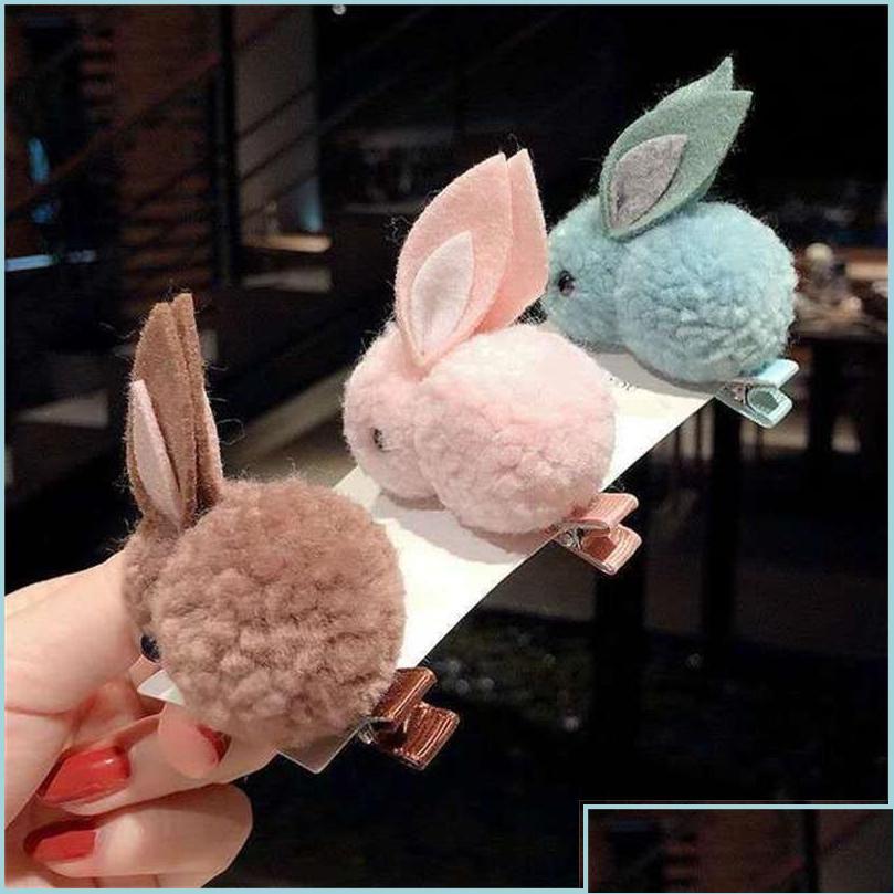 

Hair Clips Barrettes Cartoon Rabbits Children Girls Autumn Winter Lovely Daily Hairpin Par Otmgt