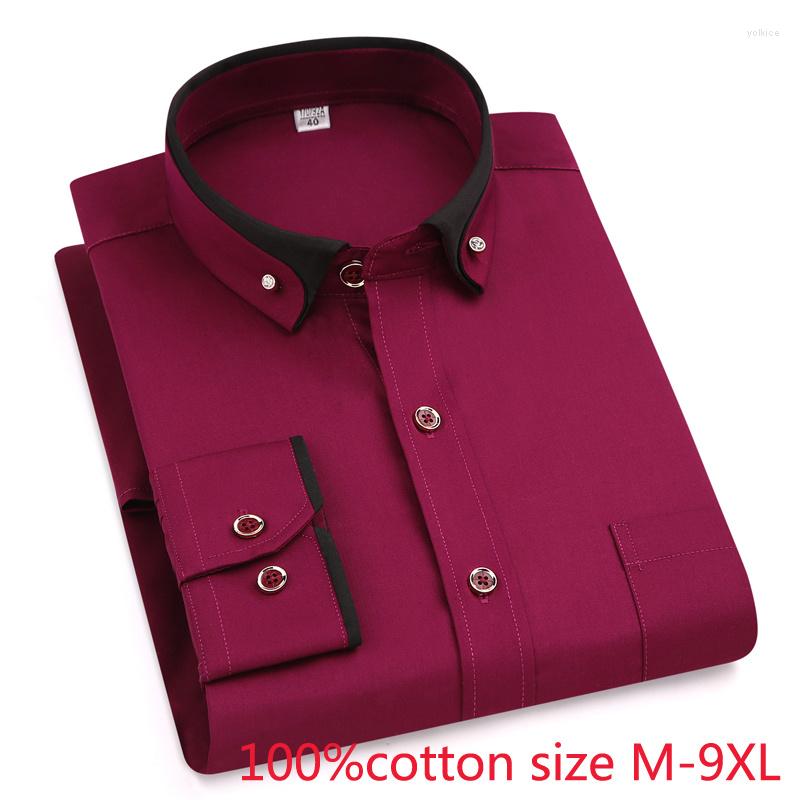 

Men's Dress Shirts Autumn Formal Men Arrival Spring Extra Large Pure Cotton Long Sleeve High Quality Plus Size 4XL 5XL 6XL 7XL 8XL 9XL, Y3875