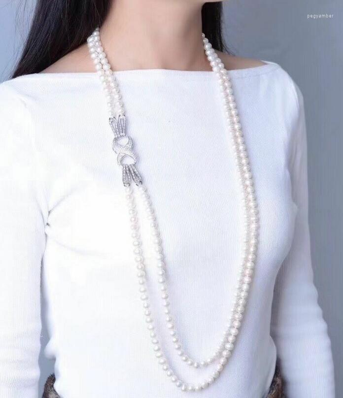 

Chains Two Strands 9-10mm South Sea Round White Pearl Necklace 24"-26"