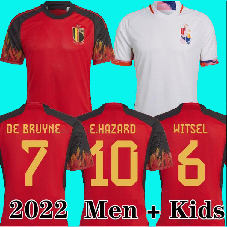 

2022 BELGIUM soccer jersey 22/23 DE BRUYNE R.LUKAKU E.HAZARD National Team men Shirt MERTENS BATSHUAYI TIELEMANS T.HAZARD Football uniform, Away kids