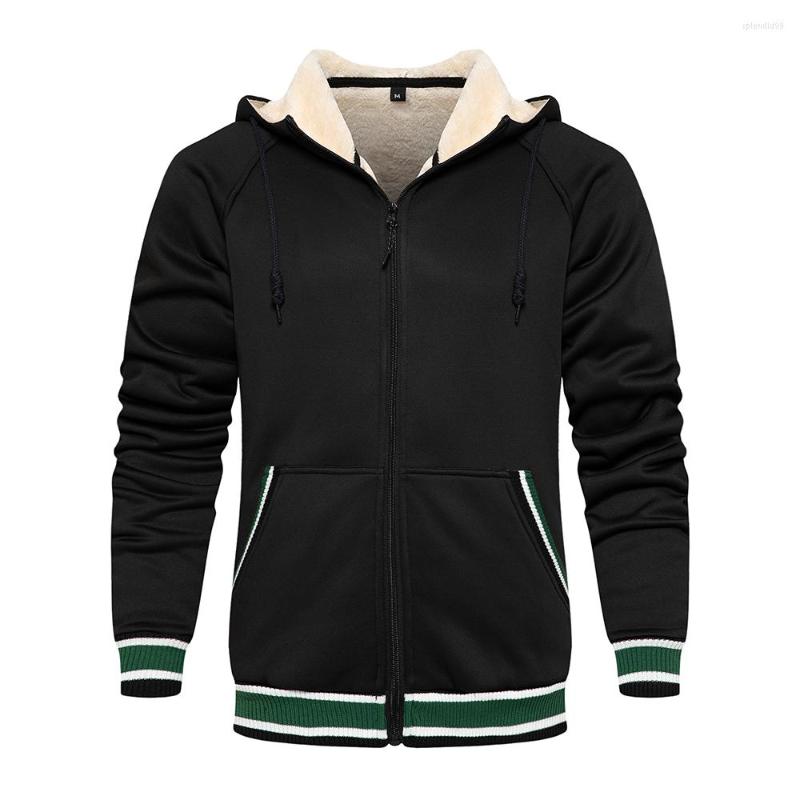 

Men' Hoodies Men 2023 Est Europe America Style Autumn Winter Thick Warm Fleece Sportwear Coat Fashion TrackSuit Sweatshirts, Black