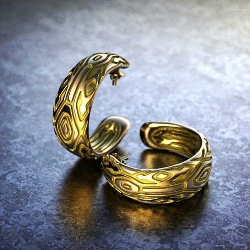 

Hoop Earrings 2022 Golden Silver Retro For Women Fashion Geometric Ethnic Copper Women's Hip Hop Gift Jewelry