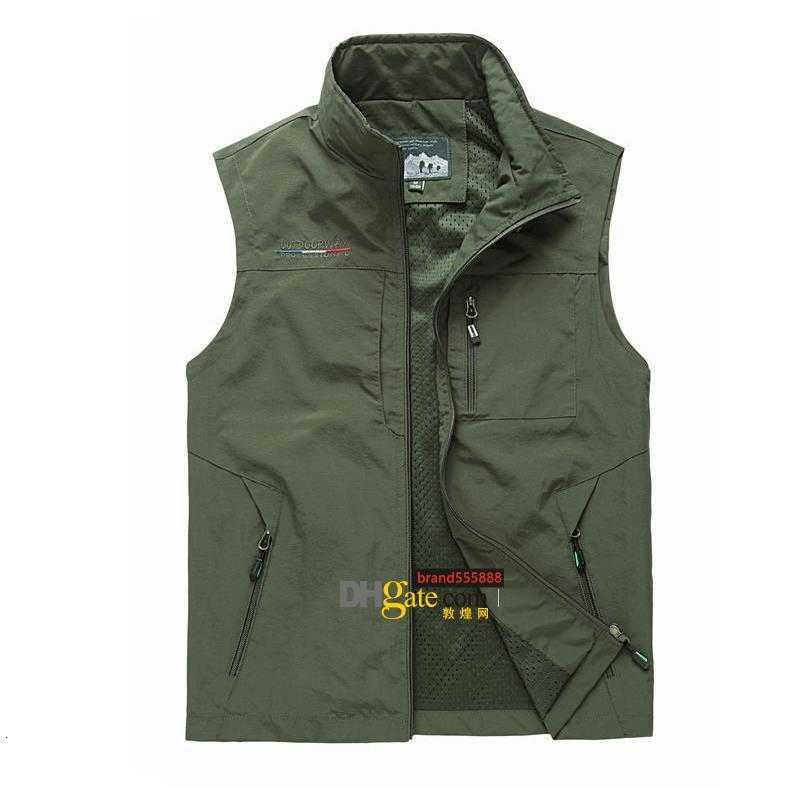 

LuxuryMen's Vests Summer Autumn Mesh Vest Many Pockets Men Outdoors Thin Multi Pocket Classic Waistcoat Male Sleeveless Jacket 6XL, Navy blue