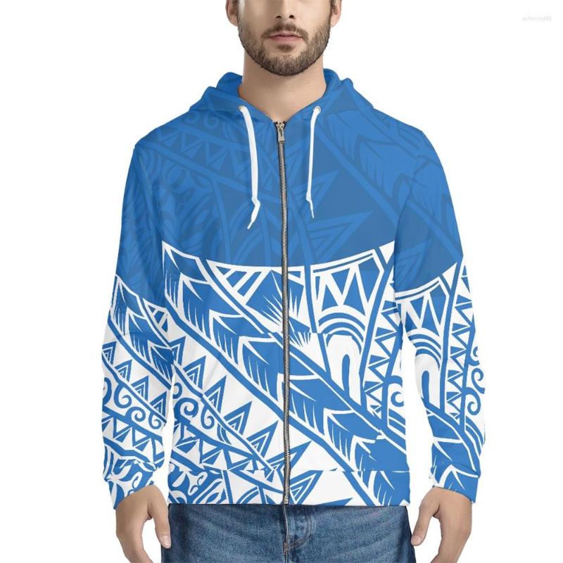 

Men's Hoodies Blue Samoa Polynesian Tribal 3D Print Full Zipper For Men 2022 Est Designer Oversize Pullover Casual Men's Clothing, Amdb416grm