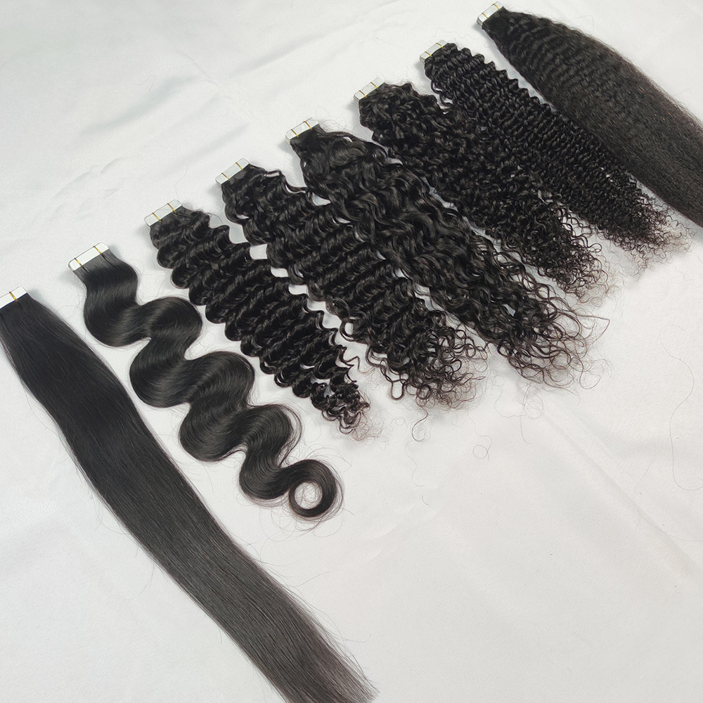 

Adhesive PU Tape In Extensions Brazilian Natural Black Human Hair Extension 20pcs/50g Set, Natural color