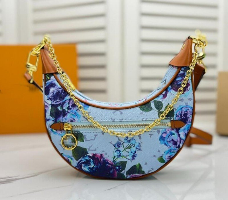 

LOOP Half-moon Hobo bags handbag tote women designer Shoulder crossbody chain bag Luxurys genuine leather messenger underarm wallet purse Axillary Package M21183, Extra freight