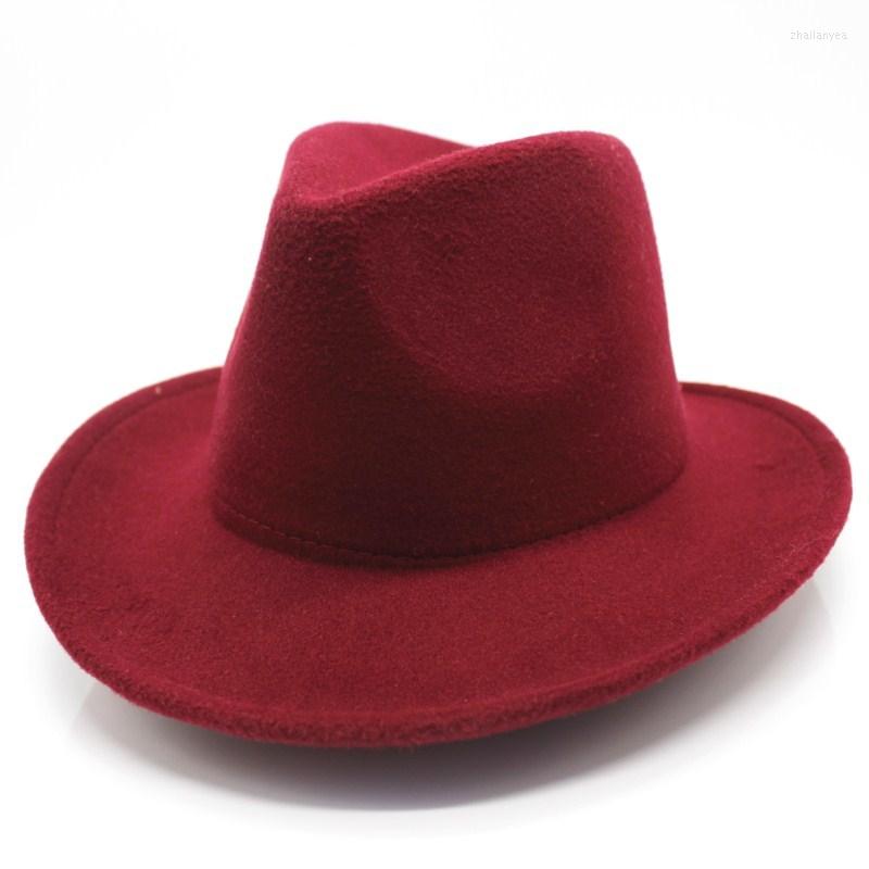 

Berets OZyc Men Women Wool Felt Sombrero Cap Fedora Hat Western Cowboy Cowgirl Jazz Sun Toca With Leather Band, Black