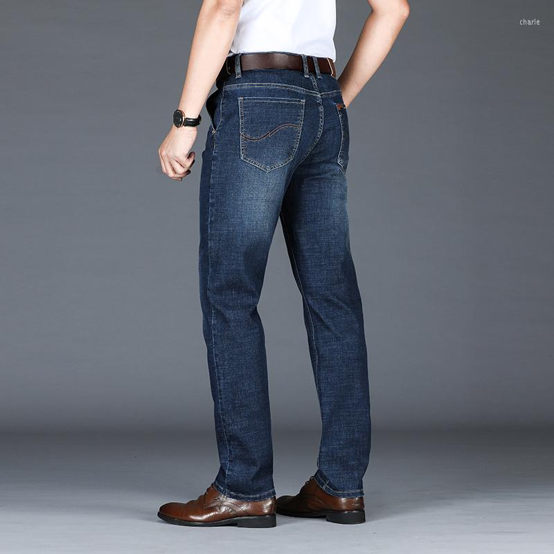 

Men's Jeans Plus Size 42 40 Man Pants Autumn Winter Men's Business Casual Steaight Loose Stretch Denim Trousers, Black 8959