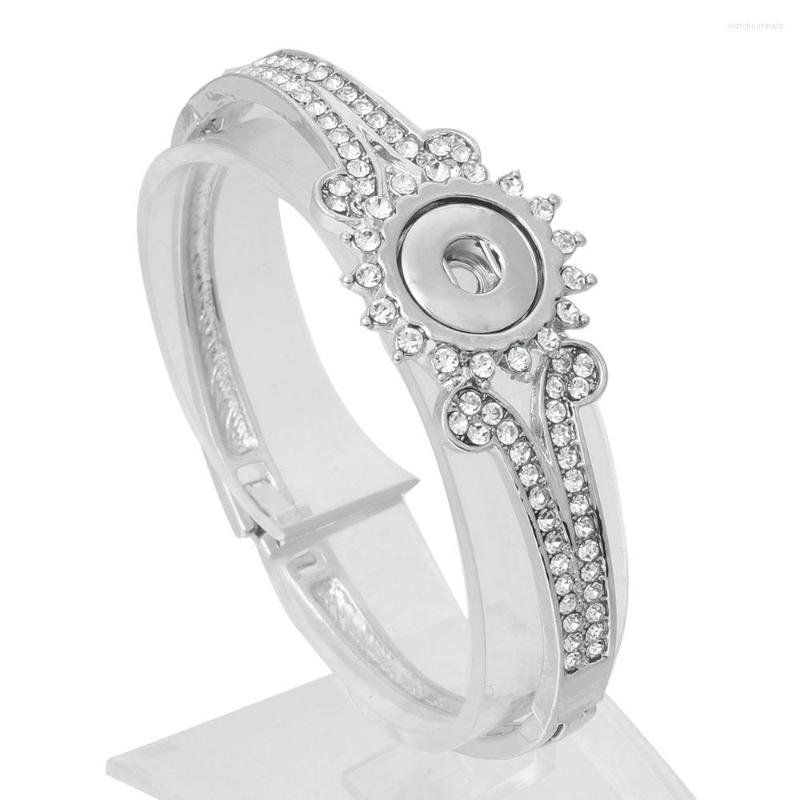 

Charm Bracelets 2022 12mm Snap Jewelry Bracelet&Bangles Metal Rhinestone Flowers Charms Bracelet Diy Buttons For Women