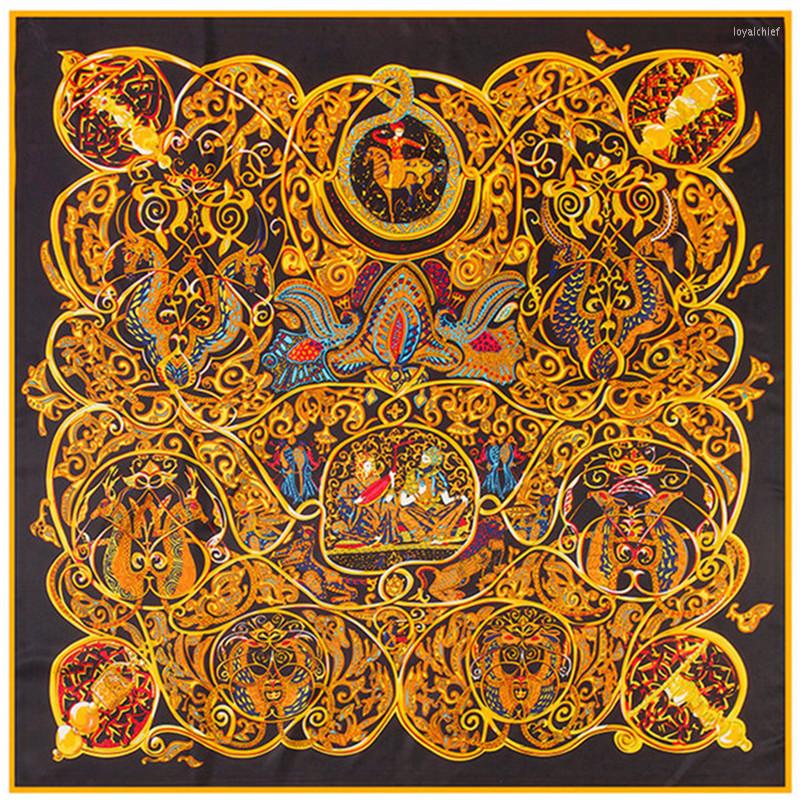 

Scarves Fashion Twill Silk Women Scarf 130 Euro Thousand One Nights Print Square Wraps Brand Quality Gift Large Shawls