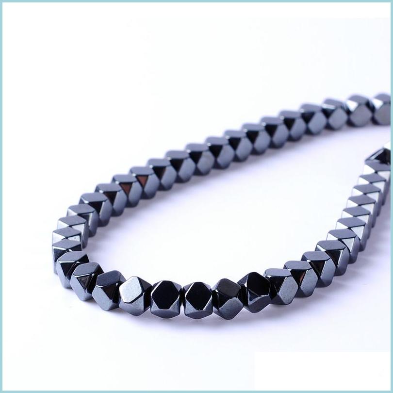 

Crystal 8Mm Top Quality 2/3/4Mm Natural Stone Bright Polyhedron Shape Loose Hematite Beads For Diy Jewelry Necklace Bracelet Making Dhkfo