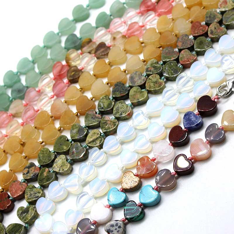 

Choker Wholesale Natural Semi-precious Stones Multi-color Hearts Shape Crystal Ladies Necklace Beads String Exquisite Small Gifts