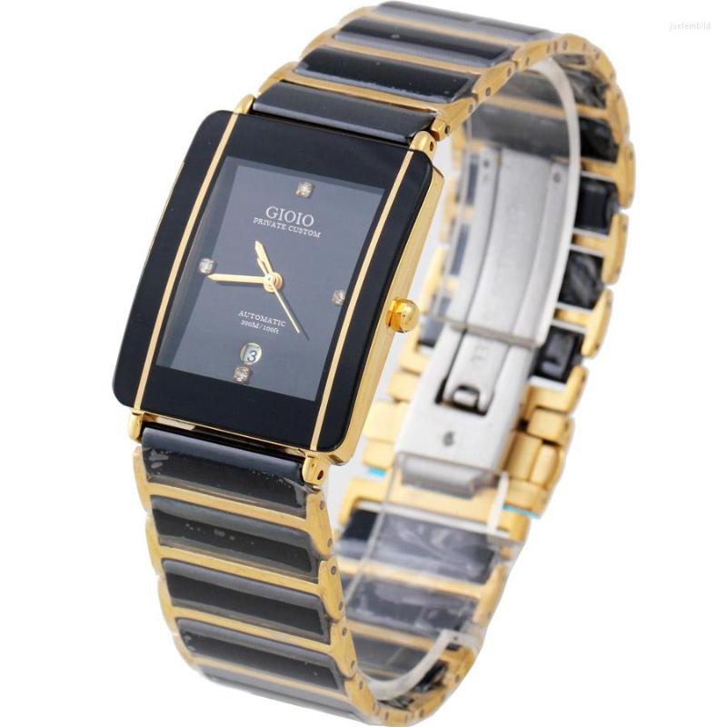 

Wristwatches Men Women Gold Silver Quartz Black Ceramic Watch, Mens