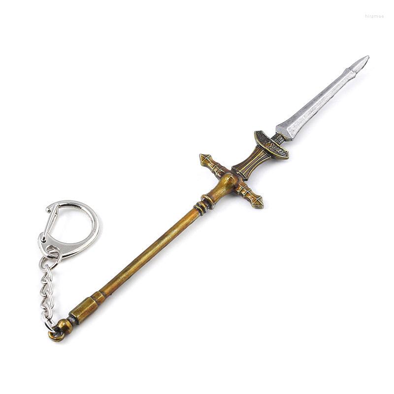 

Keychains Dark Souls Hunting Gun Keychain Onstein's Cross Long Metal Pendant Car Jewelry Accessories Gift