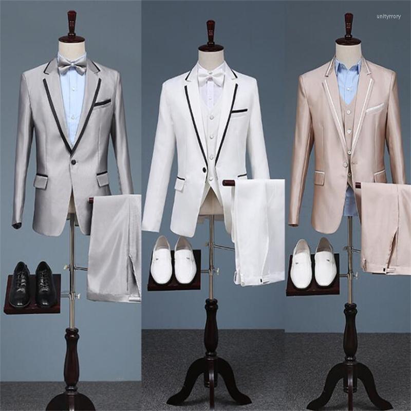 

Men' Suits Singer Star Style Pograph Stage Clothing For Men Suit Set With Pants 2022 Mens Wedding Costume Groom Formal Dress Tie, Gray