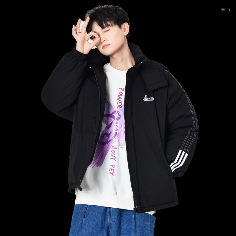 

Men' Down 2022 Winter Clothes Man Parkas For Men Casual Cotton Simple And Fashionable Hooded Thickened Coat Parka, Black