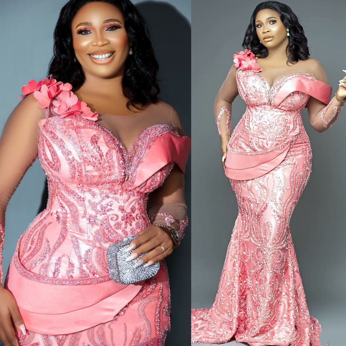 

2022 Arabic Aso Ebi Pink Mermaid Prom Dresses Sequined Lace Sexy Evening Formal Party Second Reception Birthday Engagement Gowns Dress ZJ144, White