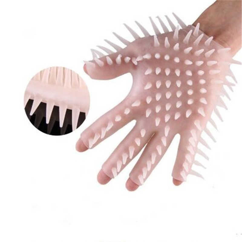 sex toys massager Silica Gel Spike Gloves for Female Masturbation Flirting Sex Toys Sauna Massage Glove Men Products Adult Games SM-image-814213994