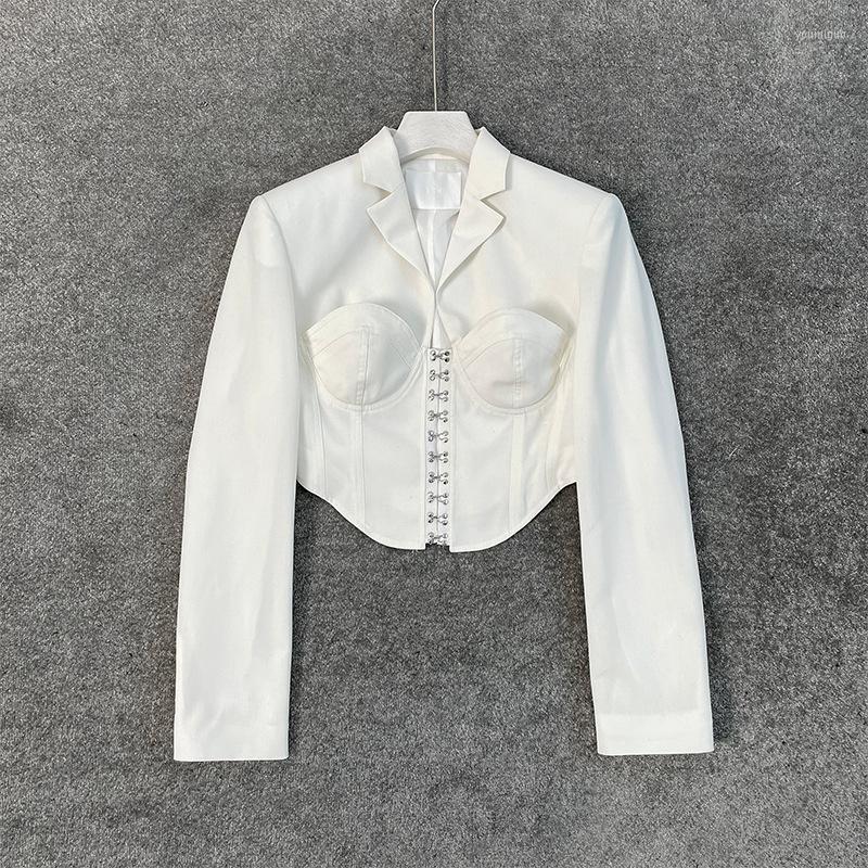 

Women's Suits Quality 2022 High Early Spring Women's Corset Breasted Short Elegant Waist Ladies Small Blazer Silm Jacket, Black