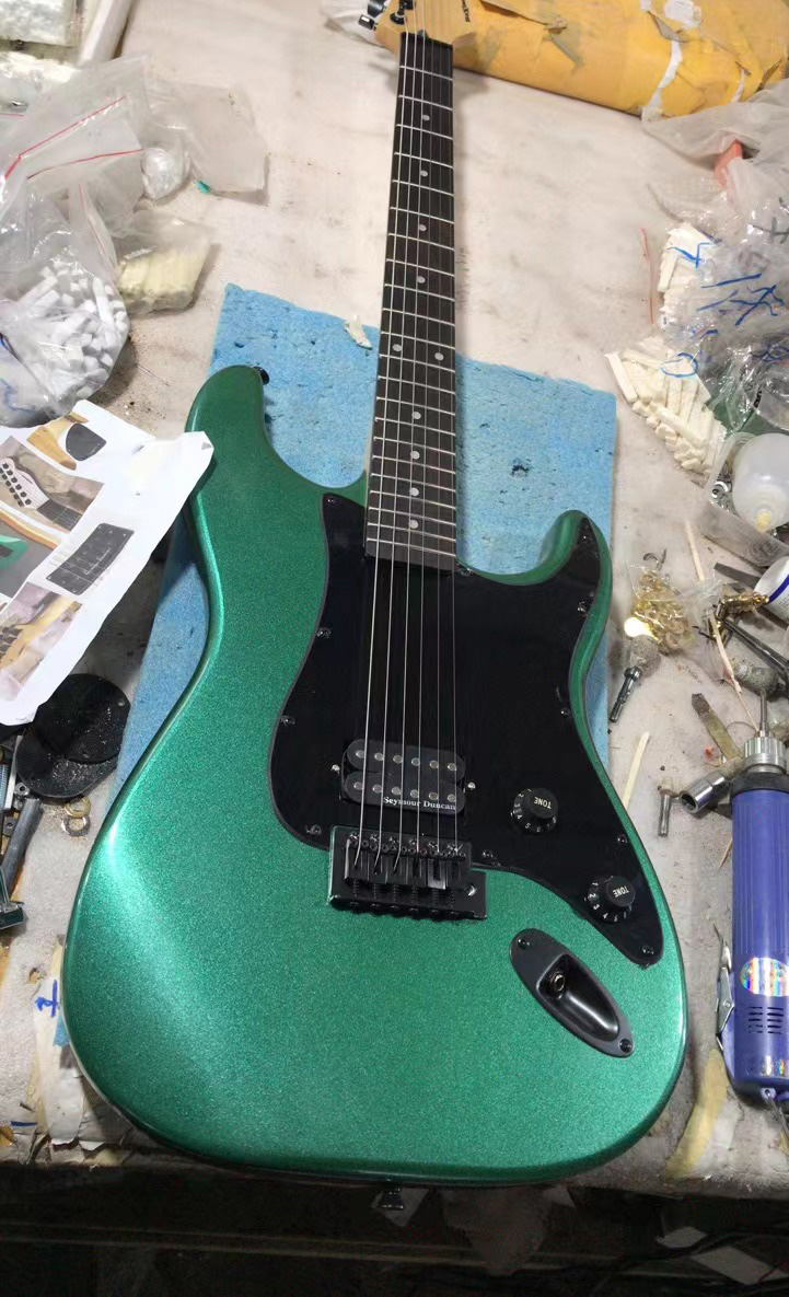 

Ome 6 String Electric Guitar Body Basswood Ebony Fingerboard Black Hardware