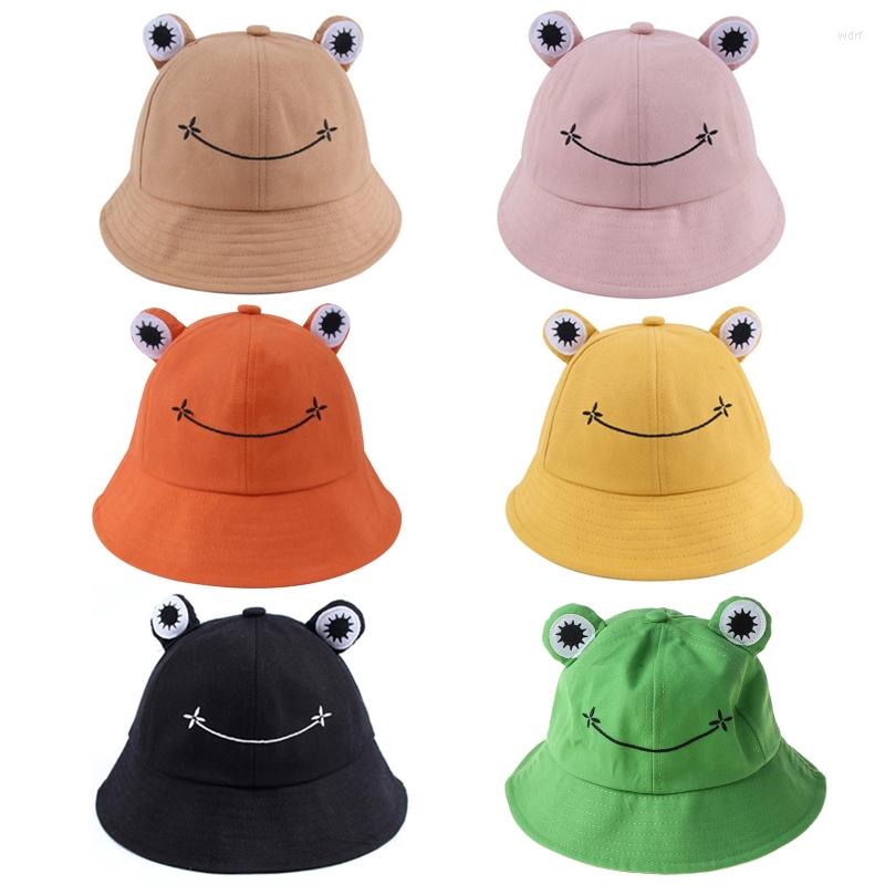 

Berets Foldable Cotton Frog Bucket Hat Summer Sunscreen Fisherman Cap Hunting Sunhat, Gn