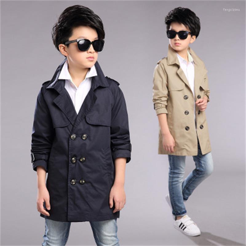 

Tench Coats Fashion Children's Clothing Spring Boy Jacket Windbreaker In The Long Section Of Big Korean Shirt