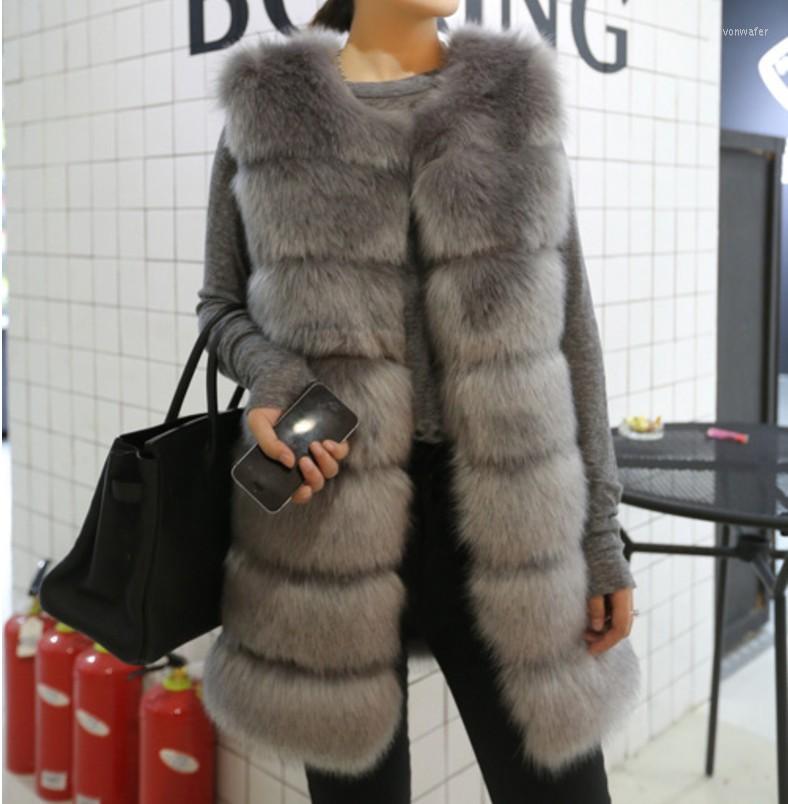 

Women' Fur 2023 Jacket Winter Women' Faux Coat Patchwork Furry Femme Wild Long Vest Preppy Big Fake Gilet AW280, Black