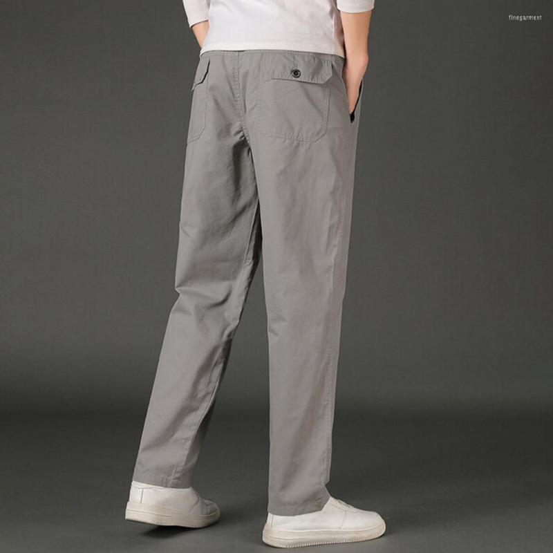 

Men's Pants Sweat-absorbing Super Soft Lace-up Mid Waist Trousers For Daily Wear, Black