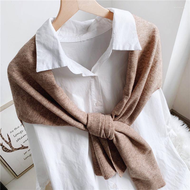 

Bow Ties Fashion Fake Collars For Women Knitted Sunscreen Shawl Summer Air Conditioning False Collar Neck Guard Scarf Decorative