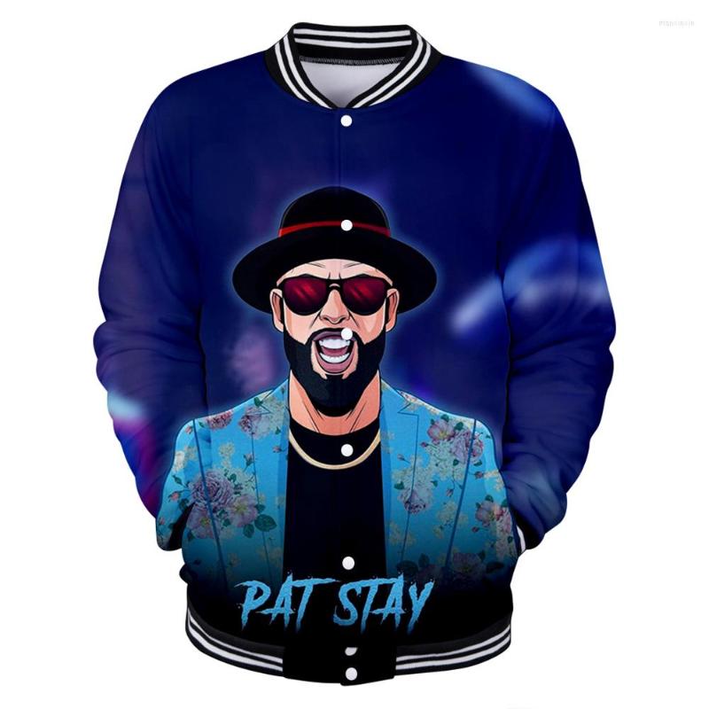 

Men's Jackets RIP Rapper Pat Stay 3D Print Baseball Jacket Women Men Bomber Outerwear Streetwear Hip Hop College Uniform, As picture5