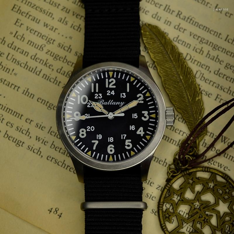 

Wristwatches Baltany Mens Watches Men Automatic Watch Mechaical Wristwatch Military Bubble Sapphire 100M Waterproof BGW-9 Luminous, Nylon strap