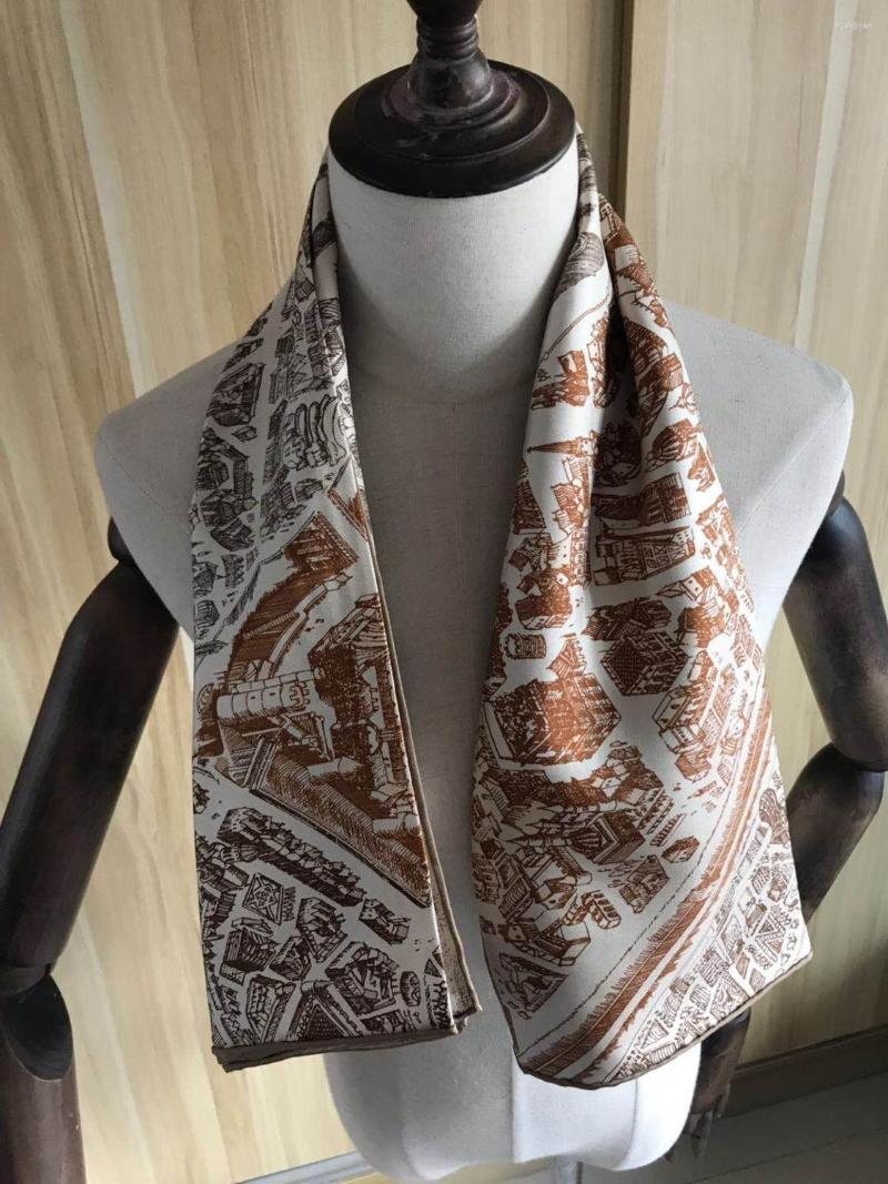 

Scarves 2022 Arrival Spring Autumn Horse Design Pure Silk Scarf Twill Hand Made Roll 90 Cm Shawl Wrap For Women Lady