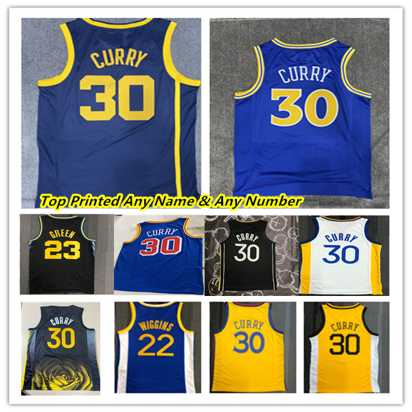 

2023 Golden State Basketball Jerseys Printed Stephen 30 Curry Andrew 22 Wiggins Klay Thompson Draymond Green Poole Iguodala Kuminga Looney Moody Toscano-Anderson, Man black