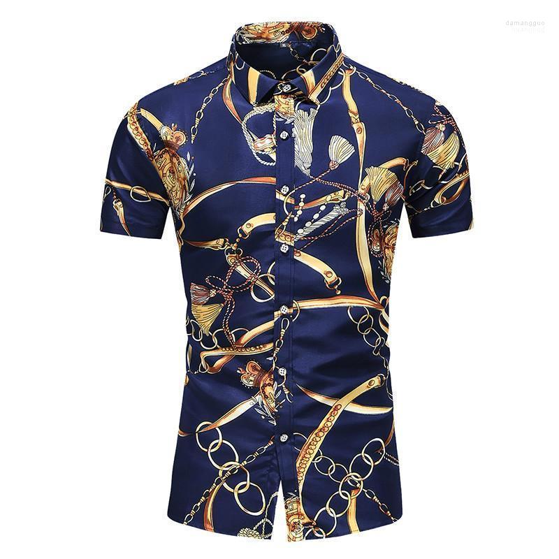 

Men's Casual Shirts Men's White Shirt Men Summer Fashion Personality Printed With Short Sleeve 2022 Plus Size Beach Hawaiian, 9012 white