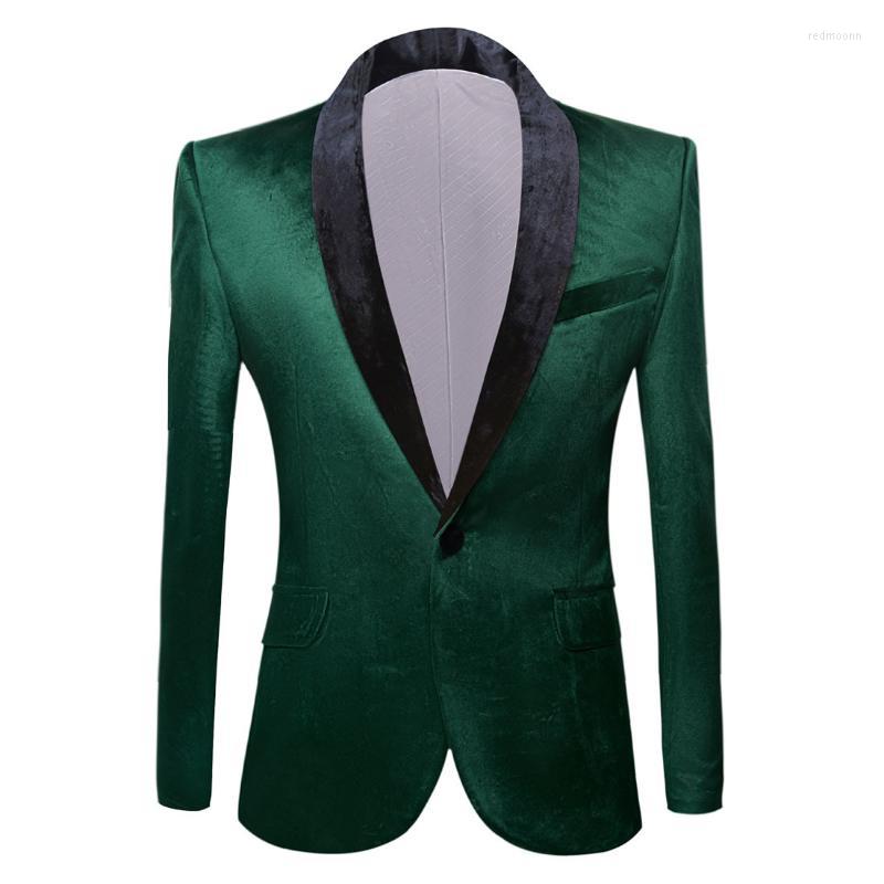 

Men's Suits Men's & Blazers Mens Classic Shawl Collar Green Velvet Blazer Wedding Groom Suit Jacket Casual Men Masculino Slim Fit