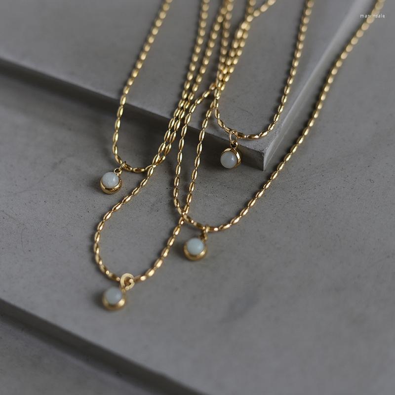 

Choker Timeless Wonder Titanium Geo Stone Chains Necklace For Women Designer Jewelry Gothic Top Punk Ins Kpop Trendy Gift Classy 3326