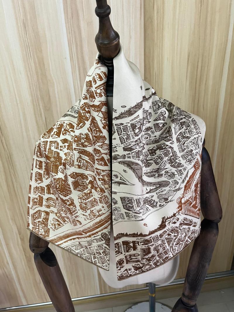 

Scarves 2022 Arrival Fashion Elegant Brand Horse Silk Scarf 90 Cm Square Shawl Twill Wrap For Women Lady Girl