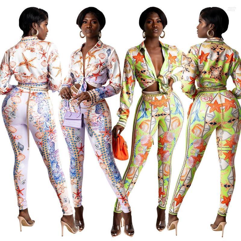 

Women' Two Piece Pants Women' Zaggin 2022 Autumn Sexy Print 2-colors Skinny Sets Casual 2-Piece V-neck Full Sleeve Ladies Hollow Out, Os6123 green