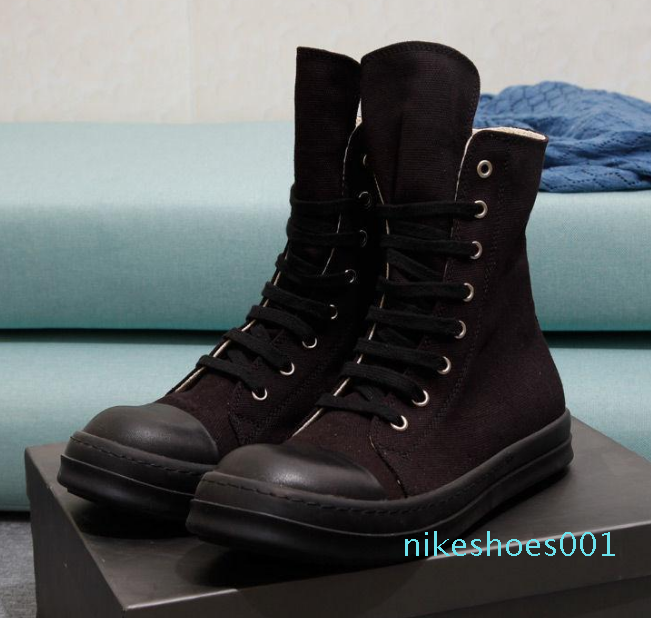 

2022 fashion Boots Canvas High Top Shoes Platform Boot Men Women Shoe Black Lace Up Booties, 12