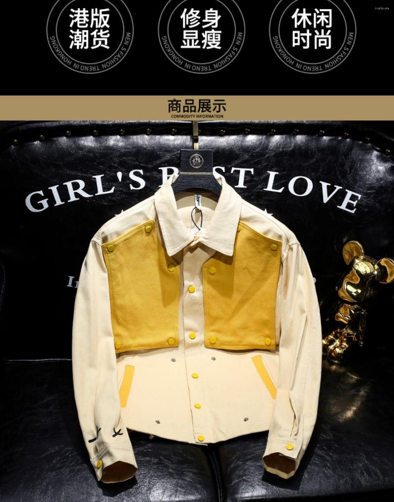 

Men's Jackets Bn53 Fashion Men's Coats & 2022 Runway Luxury European Design Party Style Clothing, Yellow