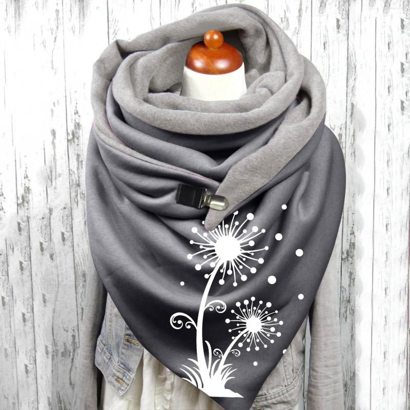 

Scarves Women Botanical Print Cotton Winter Warm Button Up Scarf Mens Desert