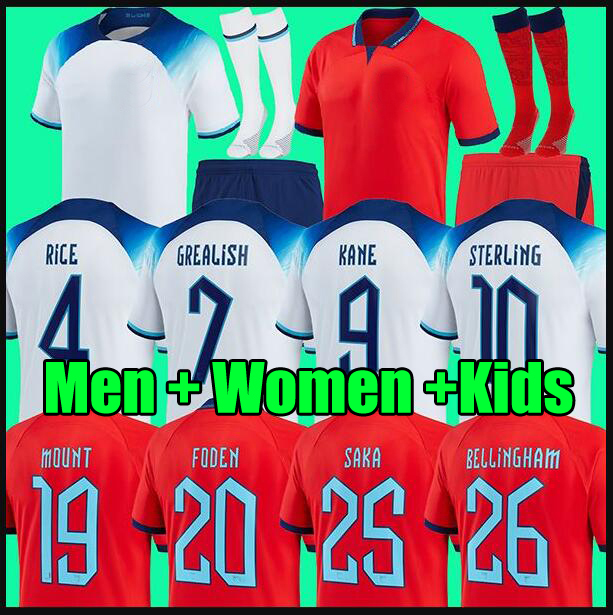 

2022 KANE FODEN Soccer Jerseys 22/23 national football ENGlANDS world cup kit STERLING SAKA RASHFORD Shirt SANCHO GREALISH men women kids kit sets football uniforms, Men away 2022