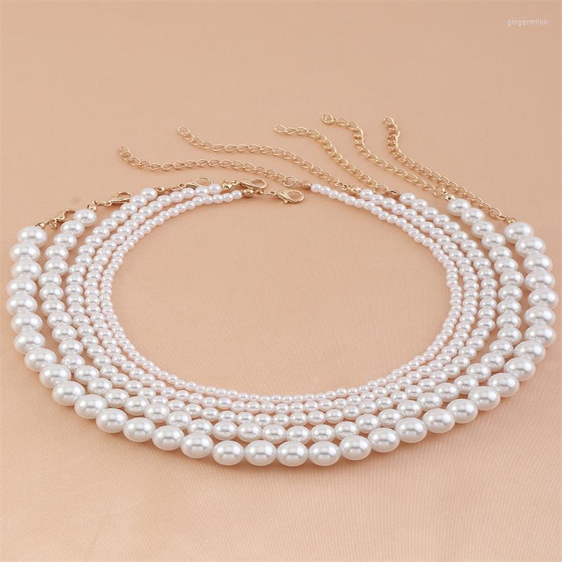 

Choker Fashion Elegant White Imitation Pearl Necklace For Women Girls Party Gifts Simple Single Layer Beads Wedding Jewelry