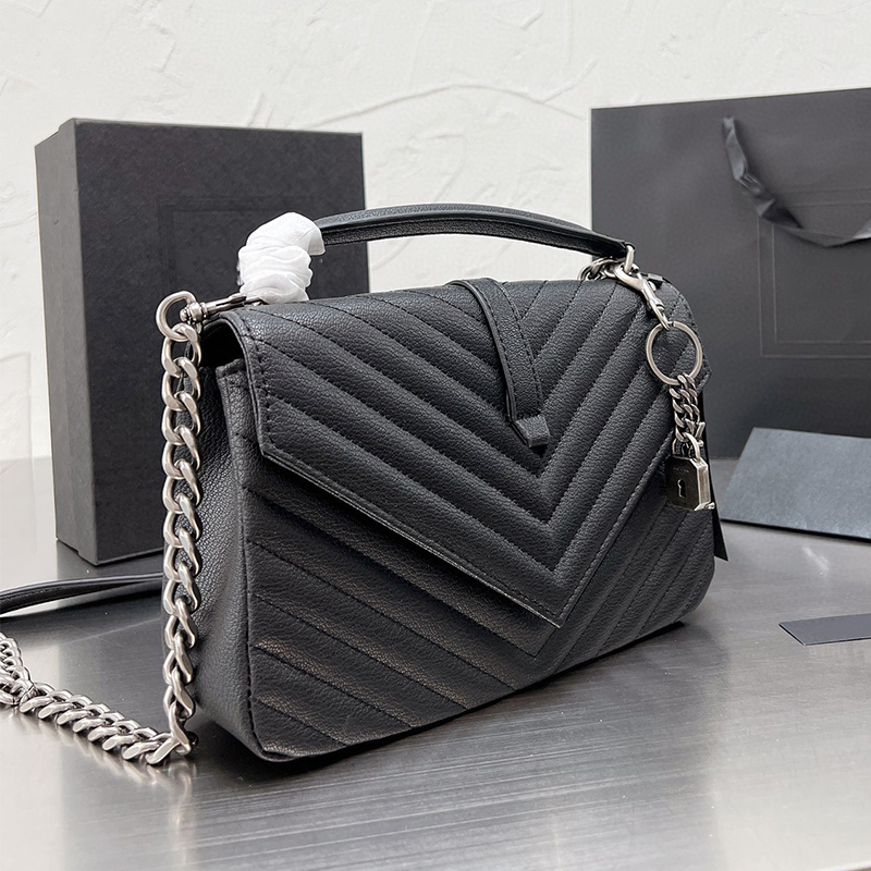 

COLLEGE MEDIUM CHAIN BAG Shoulder Bag Handbag women QUILTED LEATHER Luxury Designer Crossbody bags, Shipping link