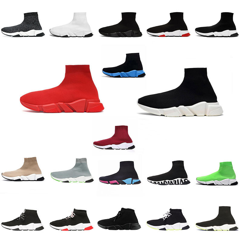 

New high stretch socks shoes casual sneakers Paris for men women black and white light silver ruby graffiti retro beige pink lazy shoes, Dark grey