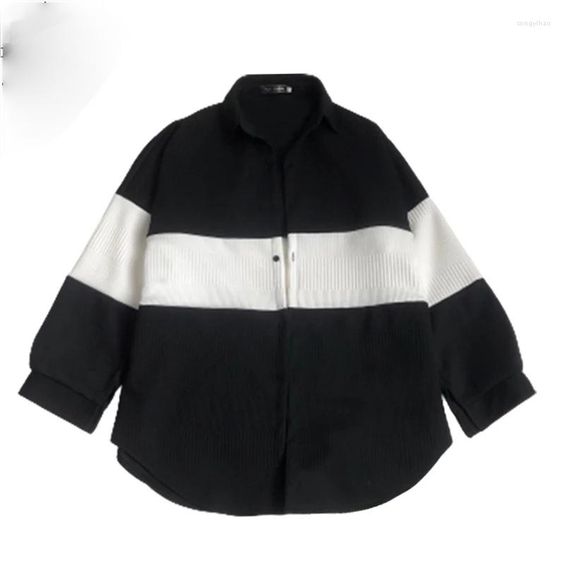 

Men' Jackets Autumn Men Jacket Oversize Hip Hop Knitted Sweater Coat Splicing Drak Harajuku Streetwear Outwear Stand Collar Men, Black