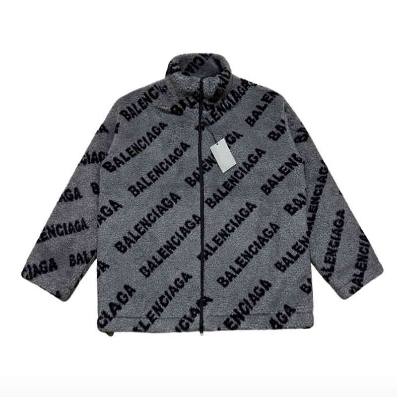

Correct Version 2022 Couple Lamb Coat Warm Autumn Winter Men's and Women's All over Letter, Dark grey